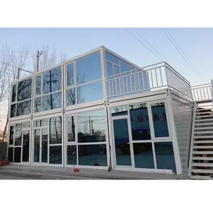 New material eps sandwich panel flat pack container style homes prefab hut village tiny house design plans for sale