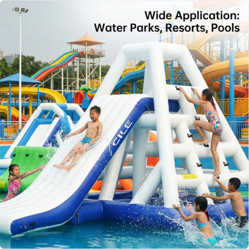 Water Rides Ladder Inflatable Floating Pyramid Ladder Climbing Wall Water Slide for Water ...