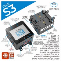Kit Pengembangan IoT Resmi M5Stack CoreS3 ESP32-S3 dengan USB/ Xiao Zhi AI Chatbot