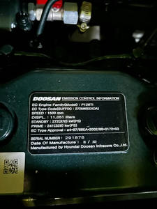 Doosan HDI เครื่องยนต์ดีเซล246kw P126T 218kw เงียบกริบพร้อมหลังคา - Product Image 3