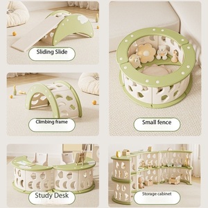 Đa Chức năng 4 trong 1 nhựa kết hợp kệ sách góc leo khung bàn Rocking Giường trẻ em trượt Đồ chơi tủ trường - Product Image 2