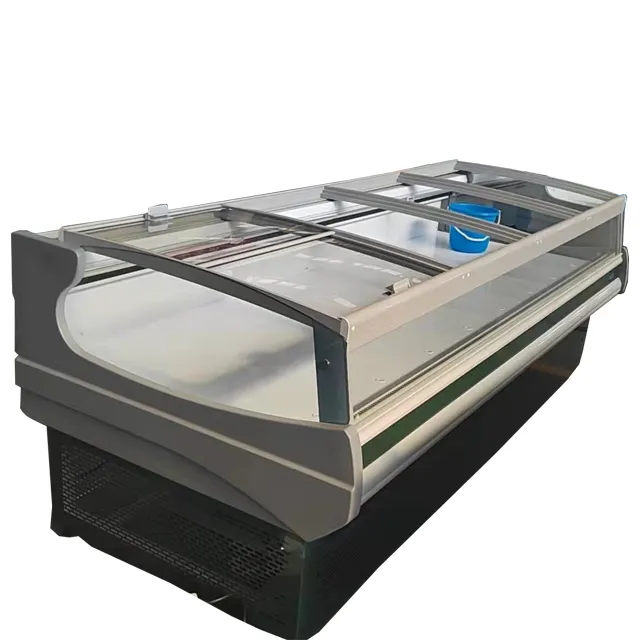 Topcool Fresh Meat Display Cooler Showcase for Supermarket Butchery Equipment glass door chiller freezer