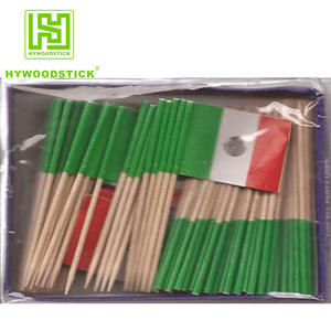 2025 Hot Sale HYWD Stuzzicadenti in Legno Ecologici Monouso per Feste di <span class=keywords><strong>Compleanno</strong></span> con Bandiera e Logo Personalizzato Certificati ISO9001/BRC - Product Image 3