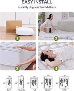 Cubrecolchón <span class=keywords><strong>de</strong></span> Espuma Viscoelástica Triturada <span class=keywords><strong>de</strong></span> 3 Pulgadas con Funda <span class=keywords><strong>de</strong></span> Rayón <span class=keywords><strong>de</strong></span> Bambú, Protector <span class=keywords><strong>de</strong></span> Colchón Transpirable con Laterales <span class=keywords><strong>de</strong></span> Malla - Product Image 4