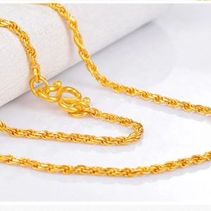 Collier ras du cou Xinfly en or jaune pur 24 carats 999, style tendance, chaîne torsadée pour mariages, cadeaux, fiançailles, fêtes - Product Image 4