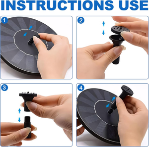 Fontaine flottante solaire automatique pour le bain d'oiseau Mini pompe solaire de circulation d'eau de piscine d'étang de jardin - Product Image 4