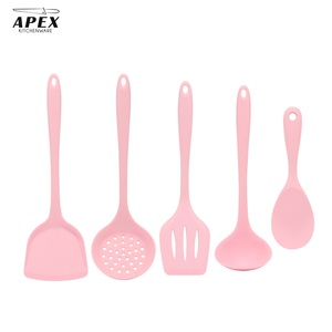 Juego de Utensilios de Cocina de Silicona de 5 Piezas, Espátula y Cuchara de Silicona Antiadherentes, Ecológicos, Color Rosa, APEX KITCHENWARE, Herramientas de Cocina - Product Image 1