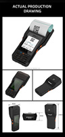 Terminal Android de données mobiles Scanner 1D/2D intégré avec balayage de codes à barres et imprimante thermique, équipé de PDA imprimés de 80mm