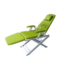 Fauteuil dentaire pliable portable avec lampe LED orale et fonction de rinçage à l'eau, fauteuil mobile lumineux