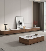 Mueble de TV Moderno de Madera con Iluminación LED, Centro de Entretenimiento para Sala de Estar, Fabricante de Consolas