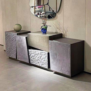 Buffet <span class=keywords><strong>design</strong></span> italien de luxe pour salle à manger Home Bar Armoires en acier inoxydable Meubles en bois pour cuisine Villa postmoderne - Product Image 4