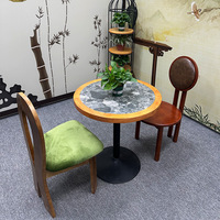 Combinaison table et chaises en bois massif de style vintage américain, marque Suidu, modèle 205, pour restaurants commerciaux, cafés, salons