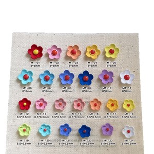 Accessoires de nail art en alliage Frellia couleur bonbon, <span class=keywords><strong>mini</strong></span> fleurs colorées à fond plat, macarons, décorations mixtes - Product Image 6