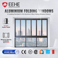 Fenêtre pliante en aluminium EEHE CSA AS2047 à double battant, à verrouillage profond, haute étanchéité, résistante aux intempéries, pour maison en climat froid