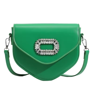 กระเป๋าถือสะพายไหล่เดี่ยว ดีไซน์ทันสมัย เงางาม ผลิตจากหนัง PU ปิดด้วยซิปและหัวเข็มขัด ใช้ได้ทุกฤดู - Product Image 5