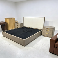 OAKEN Natürliches Eichen-Niedrigprofil-Plattformbett in Kingsize mit Gepolstertem Kopfteil Minimalistisches Massivholz-Bettgestell Schlafzimmermöbel