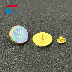 Impression personnalisée en alliage de zinc 13.56MHz NTAG213 215 216 NFC Tag Épinglette Badge <span class=keywords><strong>Broche</strong></span> NFC Épingle en émail - Product Image 3