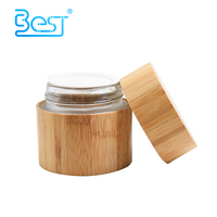 Pots en bambou écologique avec intérieur en verre, emballage cosmétique, de 100ml