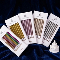 Bougies d'anniversaire au design minimaliste électroplaqué, numéros fins allongés en forme de crayon, bougies courbées en forme de petit ours, flammes colorées