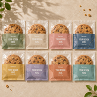 Sacs à pâtisserie personnalisés avec logo imprimé, qualité alimentaire, scellés sur 3 côtés, en plastique laminé, petits sacs transparents thermoscellables pour biscuits individuels