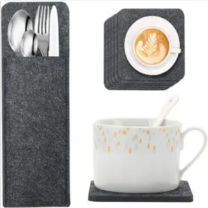 Dining Table Placemat Kitchen Tool Washable Tableware Pad Coaster Coffee Tea Place Mat Resistant Felt Cup Mat