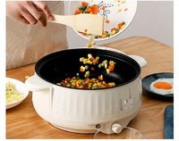 Cuisinières multifonctions 220V, marmite électrique à une ou deux couches, 1-2 personnes, ménage, poêle antiadhésive, casserole, cuiseur à riz, appareils de cuisson