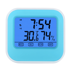 Reloj Despertador Digital con Termómetro e Higrómetro, Pantalla LCD con Retroiluminación Azul, Indicador de Temperatura y Humedad para el Hogar y el Dormitorio - Product Image 2