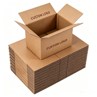 Boîte d'expédition en carton ondulé Kraft, personnalisable avec logo, en B-flute, pour déménagement, stockage et emballage, vente en gros, conception gratuite, en vrac