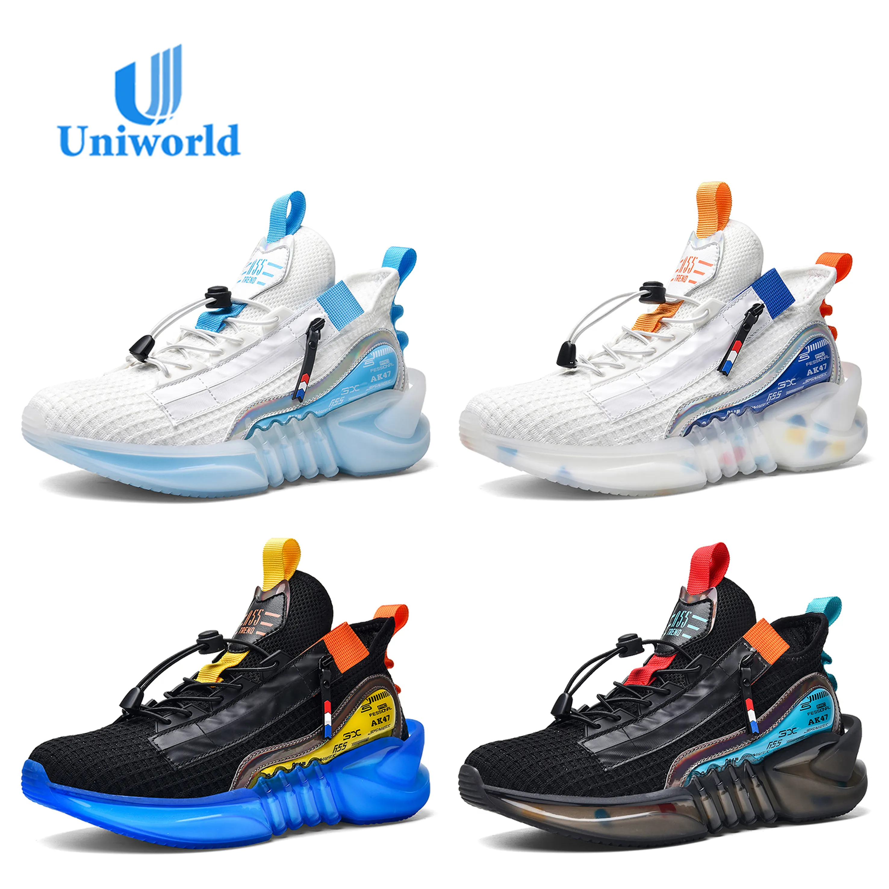 Uniworld Vietnam Factory Custom Man Breathable Sport Shoes Mesh Morden Style Autumn Polyester Sneakers Walking Shoes