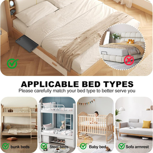 Étagères latérales pour lits superposés, supports <span class=keywords><strong>de</strong></span> rangement <span class=keywords><strong>de</strong></span> chevet à clipser, organisateur <span class=keywords><strong>de</strong></span> plateau pour tête <span class=keywords><strong>de</strong></span> <span class=keywords><strong>lit</strong></span> Articles essentiels pour les dortoirs d'université - Product Image 3