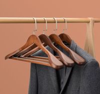 Cintre de luxe en bois à double niveau pour costumes, personnalisable avec logo, élégant pour présentation, sac de costume élégant pour cuisine, salle de bain, armoire