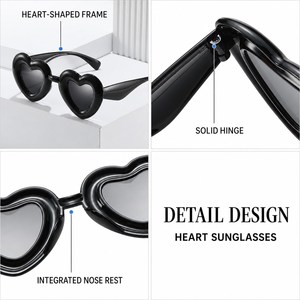 Lunettes de soleil en forme de cœur, mode fantaisie unisexe, pour fêtes, vente en gros, pour hommes ou femmes - Product Image 2