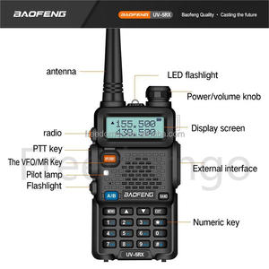 Wholesale BFUV-5RX Handheld Walkie Talkie Tri Band VHF/UHF Analog <b>Two</b> <b>Way</b> <b>Radio</b> 5W 0-8KM Long Range Communication IPX-1 Water - Product Image 4