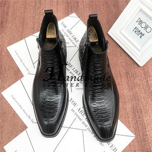 Nouvelles bottes faites à la main - chaussures pour hommes en cuir véritable - manchon en cuir pour bottes - bottines Chelsea - bottes britanniques en coton pour hommes - Product Image 2