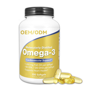 OEM ODM <span class=keywords><strong>Omega</strong></span> <span class=keywords><strong>3</strong></span> Tiefsee fischöl <span class=keywords><strong>Softgel</strong></span> Ergänzungen Fischöl DHA 12 EPA 18 Weich kapseln - Product Image 1