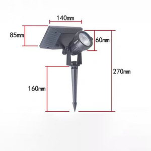 Projecteurs solaires extérieurs à fixation au sol, support classique <span class=keywords><strong>pour</strong></span> jardins privés, arbres et bâtiments, éclairage direct. - Product Image 2