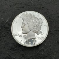 Pièce de monnaie commémorative personnalisée 1921 Peace Dollar plaquée or et argent bicolore, Réplique Liberté En Dieu Nous Confions, Cadeau OEM Vente en gros