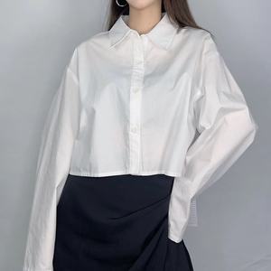 Chemise à manches longues élégante et décontractée pour femme OEM, de haute qualité, nouvelle mode, en coton, boutonnée, streetwear, XS, été, hiver - Product Image 1
