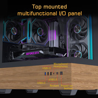 Lovingcool Factory New Style All-glass Sea-view Room Equipped With RGB Fans Custom Wood-grain Creative Computer Gaming PC Case