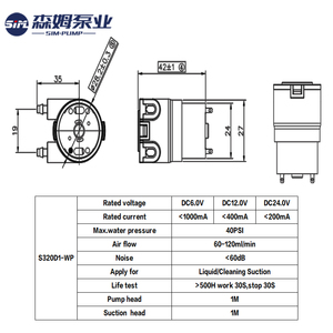 <span class=keywords><strong>Pompe</strong></span> à eau à diaphragme à faible <span class=keywords><strong>bruit</strong></span>, alimentation 3,4~24V DC, mini-pompes à liquide, fabrication industrielle. - Product Image 6