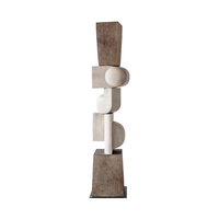 Sculpture en bois massif ronde, ornement d'art - Décoration douce pour l'entrée, décoration de sol pour salle d'exposition, maison d'hôtes, hôtel, installation artistique