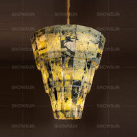 Lustre en pierre naturelle de luxe moderne à 3 niveaux pour escalier, en marbre exclusif, pour la décoration de maison design
