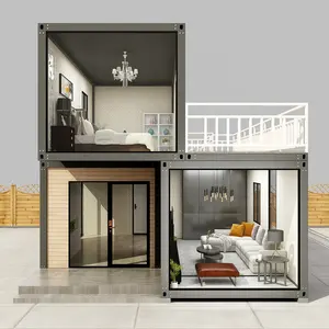Luxury Villa Flat Pack Shipping Container 2 Bedroom 40ft Luxury Prefab Container House