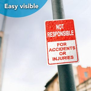 10*7 letrero personalizado no responsable de accidentes o lesiones, letrero de aluminio no responsable de artículos perdidos o robados - Product Image 5