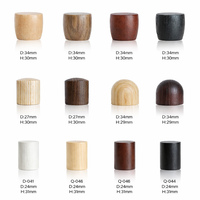 Tapas de Perfume Tipo Crimp, Multiformas y Materiales, Tapas de Madera para Botellas de Perfume, Envases Cosméticos Duraderos y Reutilizables de 15 mm