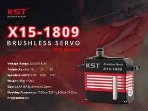 KST V8.0 X15-1809มินิ24Kgf ซม. 0.07sec HV แบบไร้แปรงถ่านพร้อมวงจร Swash PLATE โลหะสีทอง24K สำหรับเฮลิคอปเตอร์ RC - Product Image 6
