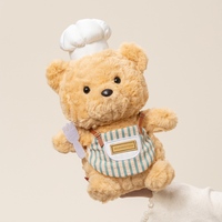 Peluches Kawaii Chef de 25 cm, adorables animaux en peluche (ours, éléphant, mouton) avec tablier, cadeau d'anniversaire pour enfants
