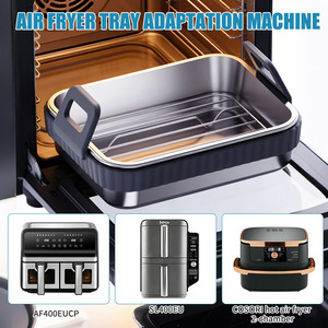 Plateau et tapis de cuisson pour friteuse à air, best-seller, avec poignées en silicone, forme rectangulaire, pour usage domestique - Product Image 5