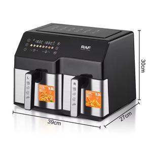 เครื่องใช้ไฟฟ้าในครัวรุ่นใหม่ปี 2026 หม้อทอดไร้น้ำมันอัจฉริยะแบบดิจิตอล หน้าจอ LCD ระบบสัมผัส 2 ช่อง 2 โซน พร้อมตะกร้า 2 ใบ - Product Image 2