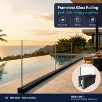 Balustrades de sécurité en aluminium au design moderne, quincaillerie en aluminium, cadre sans cadre en aluminium, pince en forme de U pour garde-corps en verre